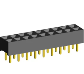 2.54mm Socket Low Profile Double Rows Two Sides Contact Straight Dip Type(H=3.6)